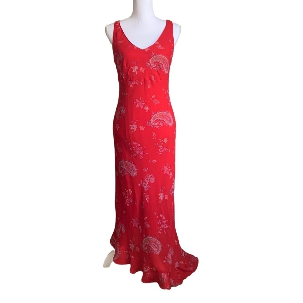 Easy Pieces New York Floral Sleeveless V-neck Ruffle Dress Size S-M